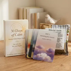 30 Days of Calm Prayer Cards – Christian Anxiety Relief & Daily Devotional Cards for Peace and Encouragement