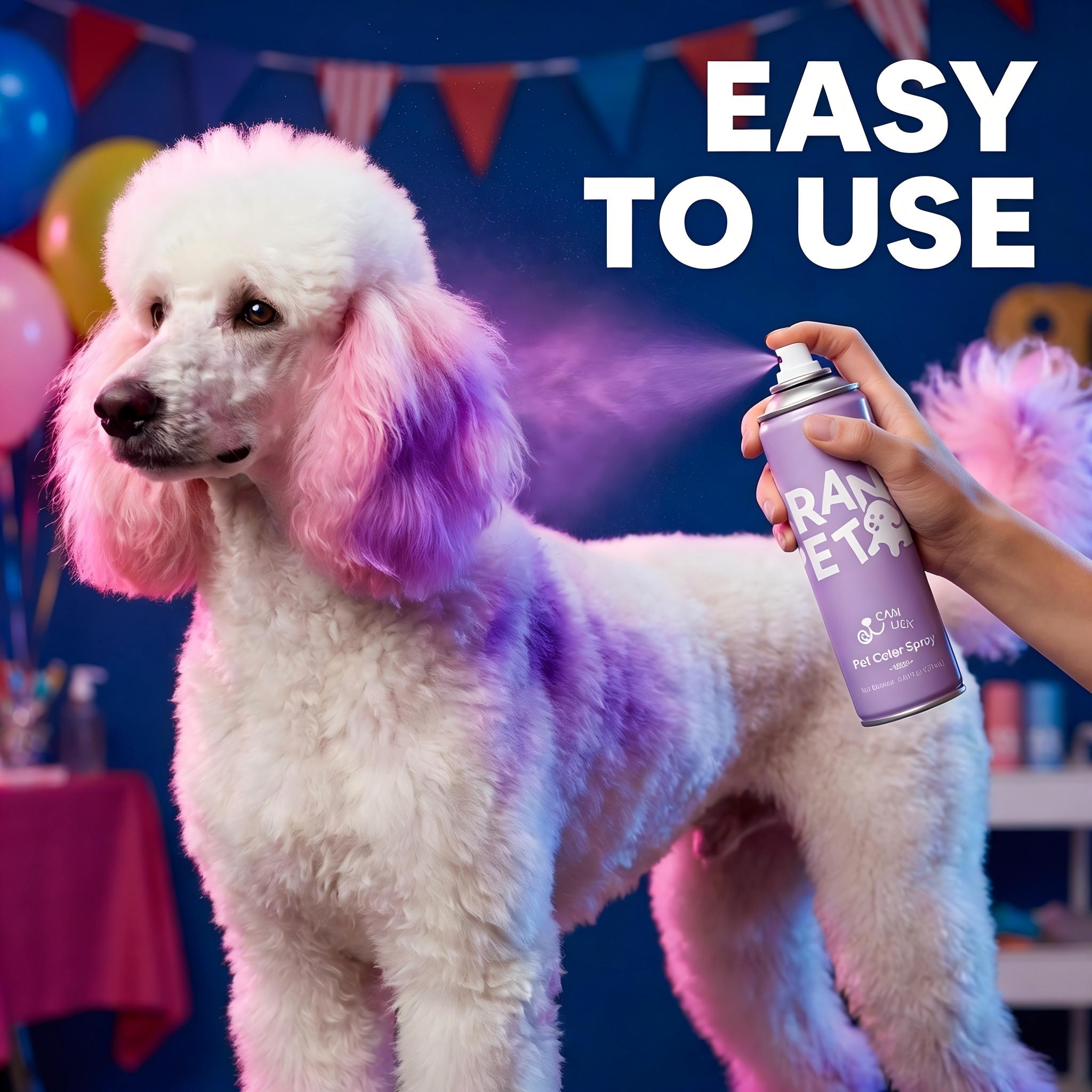Canine hair dye, food-grade pigment canine hair dye, non-toxic pet hair dye, suitable for dogs, cats and all pets, can be used after bathing.(Two-bottle set)