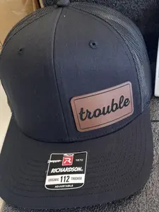 Trouble Hats, Richardson 112 Trucker Hat, Funny Hat, Gift for Man, Gift for Husband, Boyfriend gift, Trucker Hat for Dad