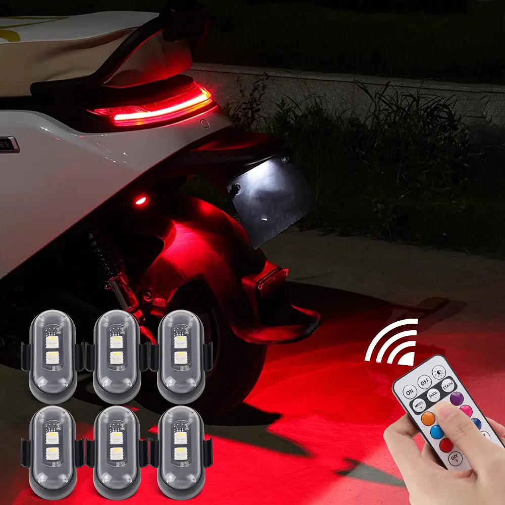 Yobis Aviation Strobe Light —— Motorcycle Warning Light, LED Car Decorative Ambient Light, Automobile Lighting Accessories, Cars Accessories，USB Charging & Waterproof —— Interior Ambient Light | Suitable for Cars, Motorcycles, Bicycles and More Scenarios