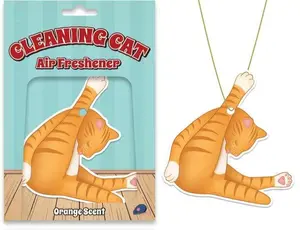 Cleaning Cat Car Air Freshener - CAT LOVERS!  (Orange Scent) - Archie McPhee