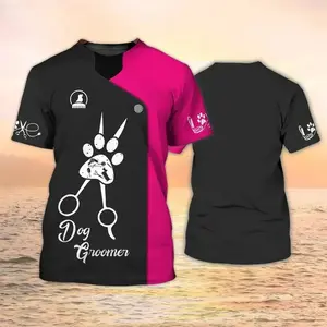 New Pet Groomer T-Shirts Dog Cat Grooming 3D Print Men Women Unisex Casual Summer Fashion O-Neck Oversized Tees Clothing