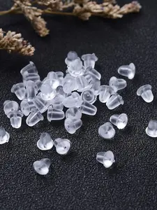 Clear Plastic Ear Clog Earring Plugs Two Quantity Packs Approximately 1000pcs And Approximately 500pcs For Holding Earring Back For Earring Studs (24)4mm