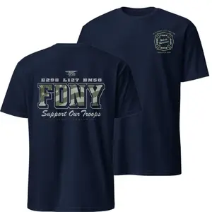 FDNY Support Our Troops T-Shirt, Camo Graphic FDNY Tee, Hillside Hurricanes Firefighter Apparel, Soft Cotton Blend Shirt, Military Appreciation Hero Gift