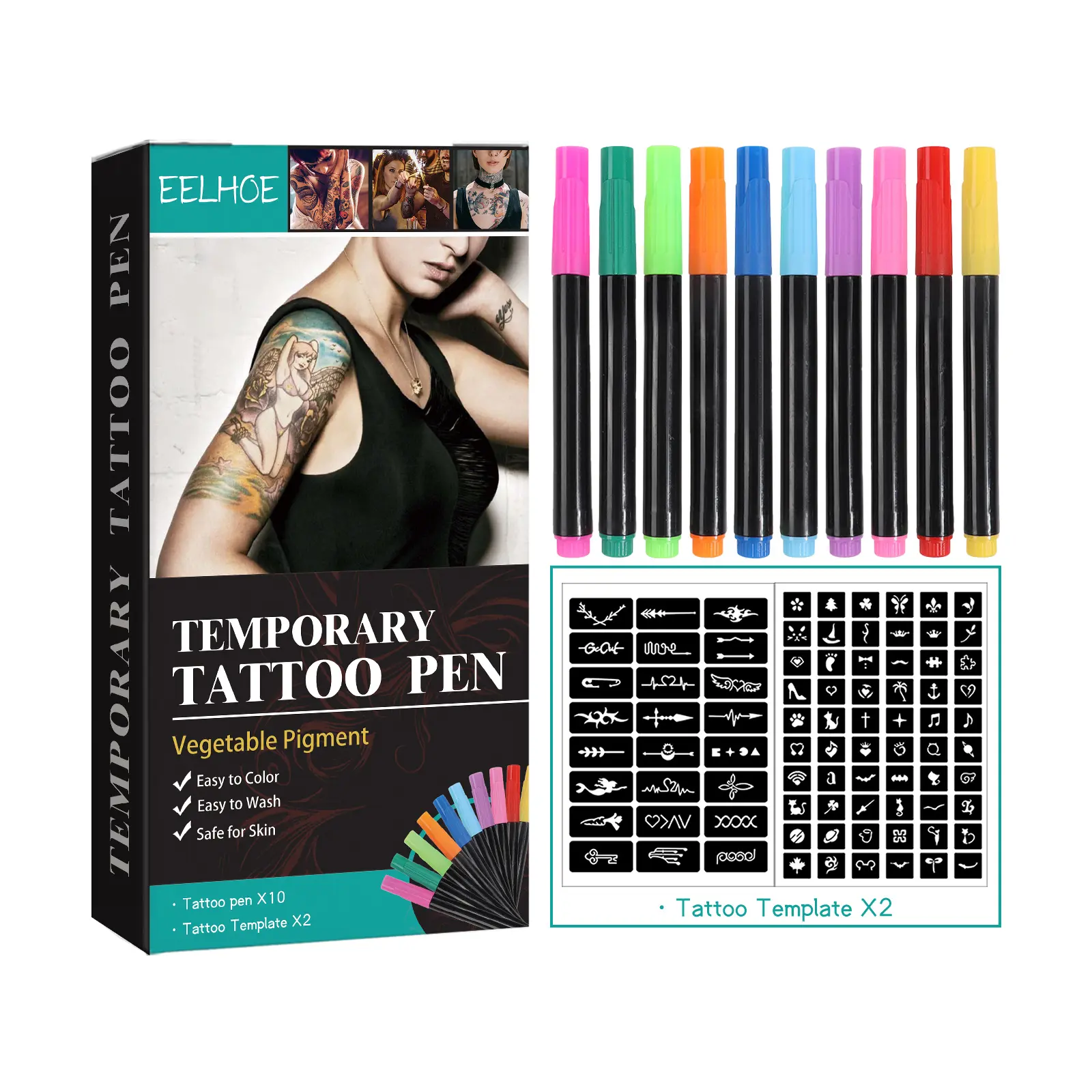 Temporary Tattoo Pen, Face Arm Body Multi-Color Painting DIY Makeup Graffiti Decoration Tattoo Pen