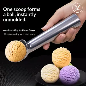 Heavy Duty Aluminum Ice Cream Scoop, Professional Self-Fusing Ball Maker, Ergonomic Ice Cream Digger for Commercial Use # GLOBAL PIC