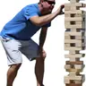 Giant Fun Games Tumble Tower Game Timbers Wood 45 Blocks Outdoor Jumbo Stacking Game for Yard and Lawn Fun, Ideal Gift for Kids and Weddings Wooden Block Building