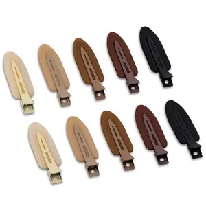 5 Color 10 Pcs Fashion Makeup Hair Clips, Matte Finish, Alloy & Plastic, Long-Lasting, Perfect for Outdoors, Work, Parties, Holidays