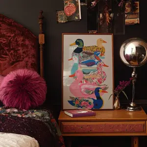 Colorful Duck Stack Art Print Whimsical Animal Wall Decor_10_11zon