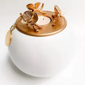 Pet Urns for Dogs, Handmade Dog Memorial Gifts for Loss of Dog, Cat Urns for Ashes, Pet Memorial Gifts Memory Box, Pet Urns for Dogs Pet Urns for Cats Keepsake Box - GNight Fetcher - White Gold