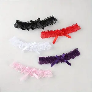 2024 listing women bent leg ring sexy lingerie lace garter bow leg ring wedding dress Garter bridal cosplay fashion stockings thigh ring