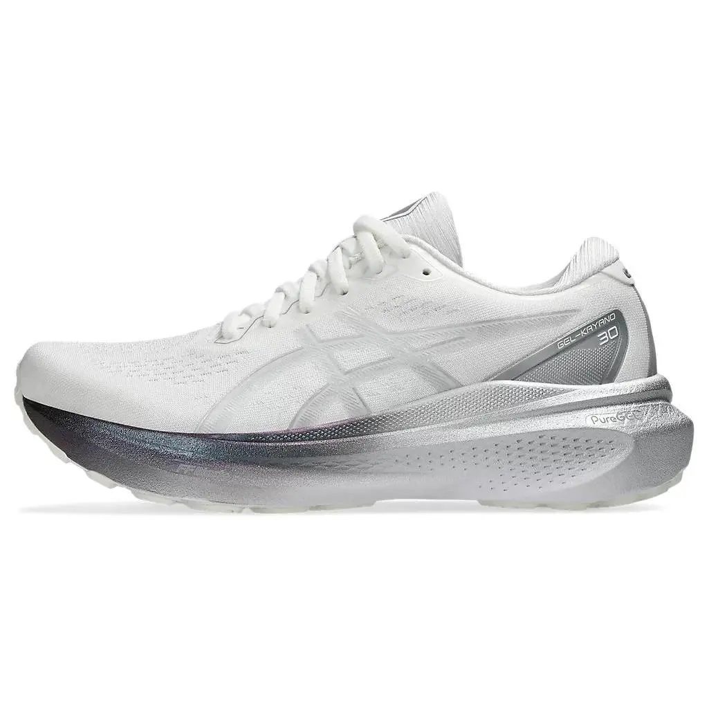 ASICS GEL Kayano 30 Platinum Real White Pure Silver Comfort Low Top Running Shoes Women's 1012B718-100