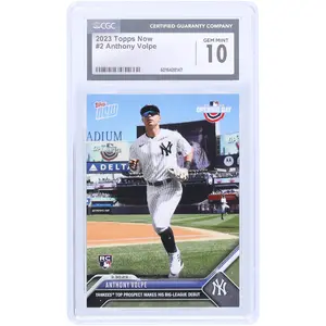 Anthony Volpe New York Yankees 2023 Topps Now Yankees Top Prospect Make His Big-League Debut #2 CGC Authenticated 10 Rookie Card