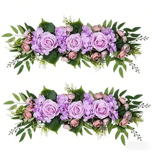 Gentle Simulation Long Strip Flower Background Wall, Universal Home Dining Table Decor, Elegant Floral Wallpaper Design