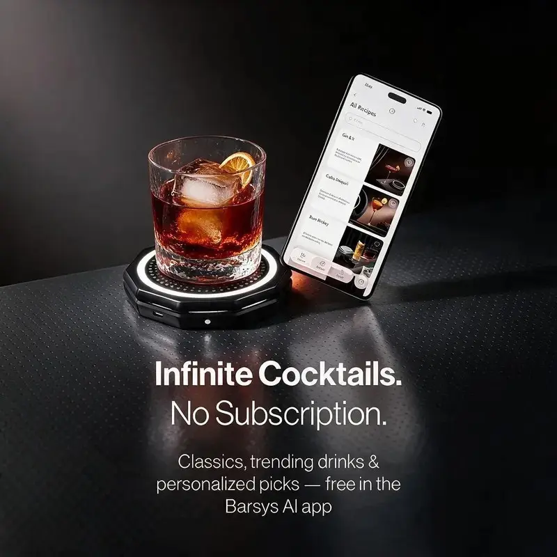 Modern Smart Coaster 2.0 - App-Controlled Portable Automatic Cocktail Maker & Drink Mixer, Kitchenware with 1000+ Cocktail & Mocktail Recipes