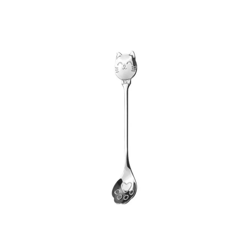 Stainless Steel Spoon Creative Cartoon Lucky Cat Smile Claw Spoon, Coffee Stirrer, Coffee Spoons, Dessert Spoon, Cat Paw Strainer, Serving Scoop