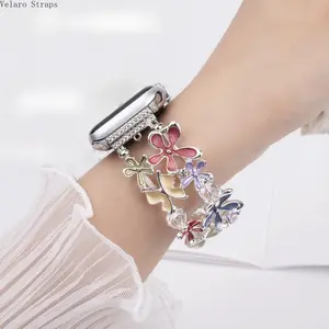 2026 New Color Oil Painting Flower Butterfly Adjustable Durable Wearable Smart Watch Strap, Fashion Art Style Tech Accessory Replacement Band for Smart Watch S8-S9 SE Series