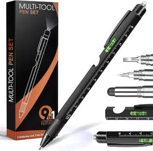 Fathers Day Dad Gifts from Daughter Son Wife, Easter Gifts for Men, 9 in 1 Multitool Pen, Cool Tools Gadgets Birthday Christmas Stocking Stuffers for Husband Him Adult Dad