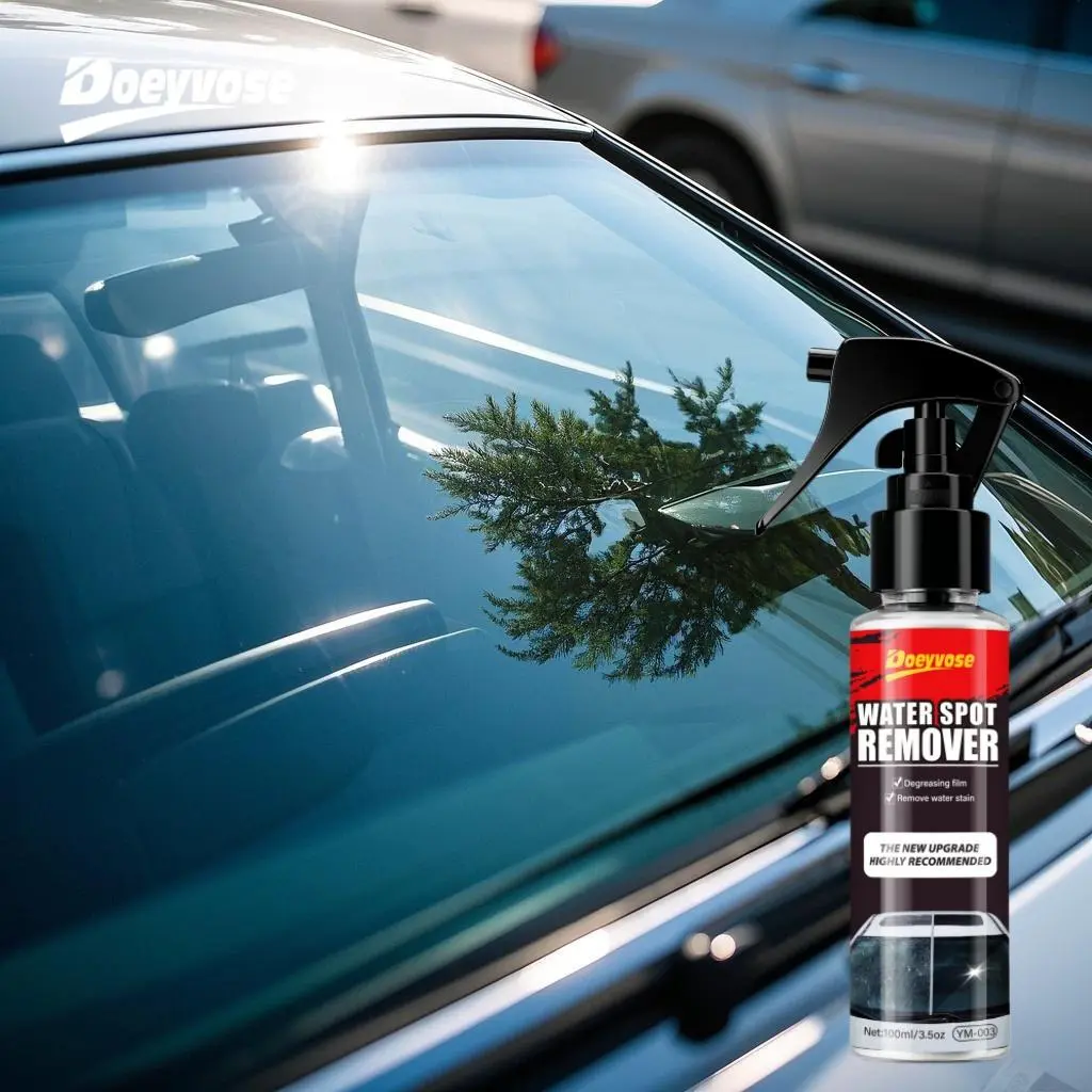 Car Windshield Spray Water Repellent Agent, Car Cleaning Agent, Car Windshield Cleaner, Oil Film Remover, Hydrophobic Coating Anti-Fog Rainproof, Suitable for Car Windows Wipers Home Use, Car Care Products