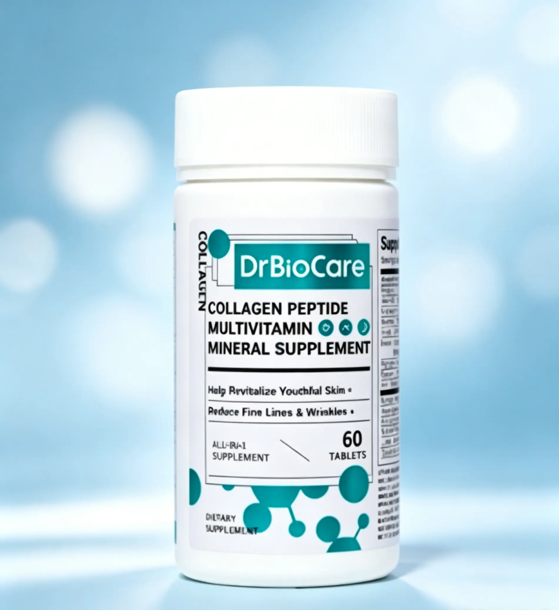 DrBioCare Dietary Complete Health, Nutrition & Beauty Supplement - Edible Formula with Collagen, D3, Probiotics & Multivitamins