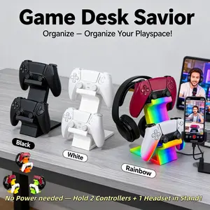 Multi-Functional 3-In-1 Gaming Controller & Headphone Stand Holder, Fits Ps5/ps4/xbox/switch, Dual-Layer Design, Gamer Essential Accessory