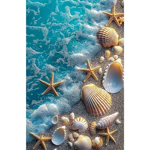 1PCS Seaside Diamond Painting Kit Ocean Wave Starfish Shells DIY Craft for Home Decor Adults Kids Art C