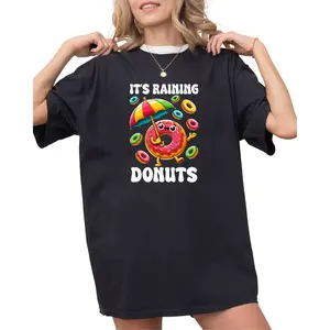Summer 2026 Short-Sleeved Printed T-Shirt Featuring a Sprinkle Donut Design, Available in a Unisex Style for Both Men And Women, Made of 180G Fabric