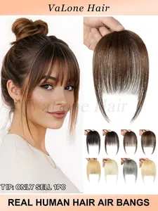 Women'S Clip-In Bangs & Frontal Hairpieces | Glueless Bangs, Natural Looking, Straight Human Hair Fringe in Black/Gray/Brown/White