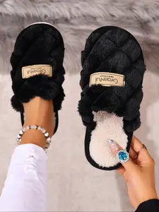 Unisex Winter Slippers with Soft Eva Sole, Thick Cushioning Indoor Home Shoes, Plush Lining, Durable Design, Comfortable Couple Footwear, Thermal Lined Slippers