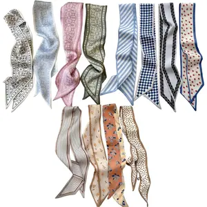 24PCS Fashion Scarves for Women Multifunctional Neck Scarves Purse Scarf Headbands for Bags Hair Accessories