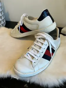 GUCCI Ace Basic WEB Navy/Red Sneakers Men's 5EU (38EU Women's)