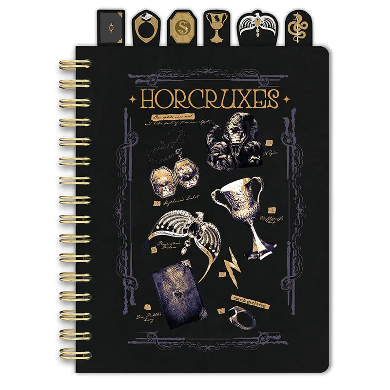 Harry Potter Dark Arts Wire-O Binding Spiral Notebook, 6.5 x 8.375 Inch, Plastic Cover, Tabbed Sections, Office Stationery Supplies