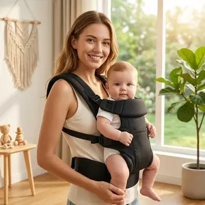 Multifunctional Baby Carrier Front and Back Use, Adjustable Kangaroo Style Backpack for Infants, Hands-Free Baby Sling for Travel