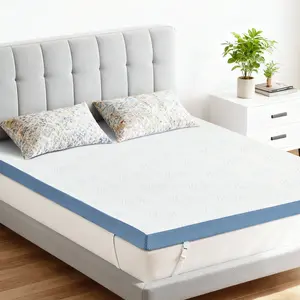 Firm Mattress Topper Memory Foam, Washable Cover, Breathable Cooling Mattress Pad Portable Bed Topper For Back Pain And Pressure Relief,White