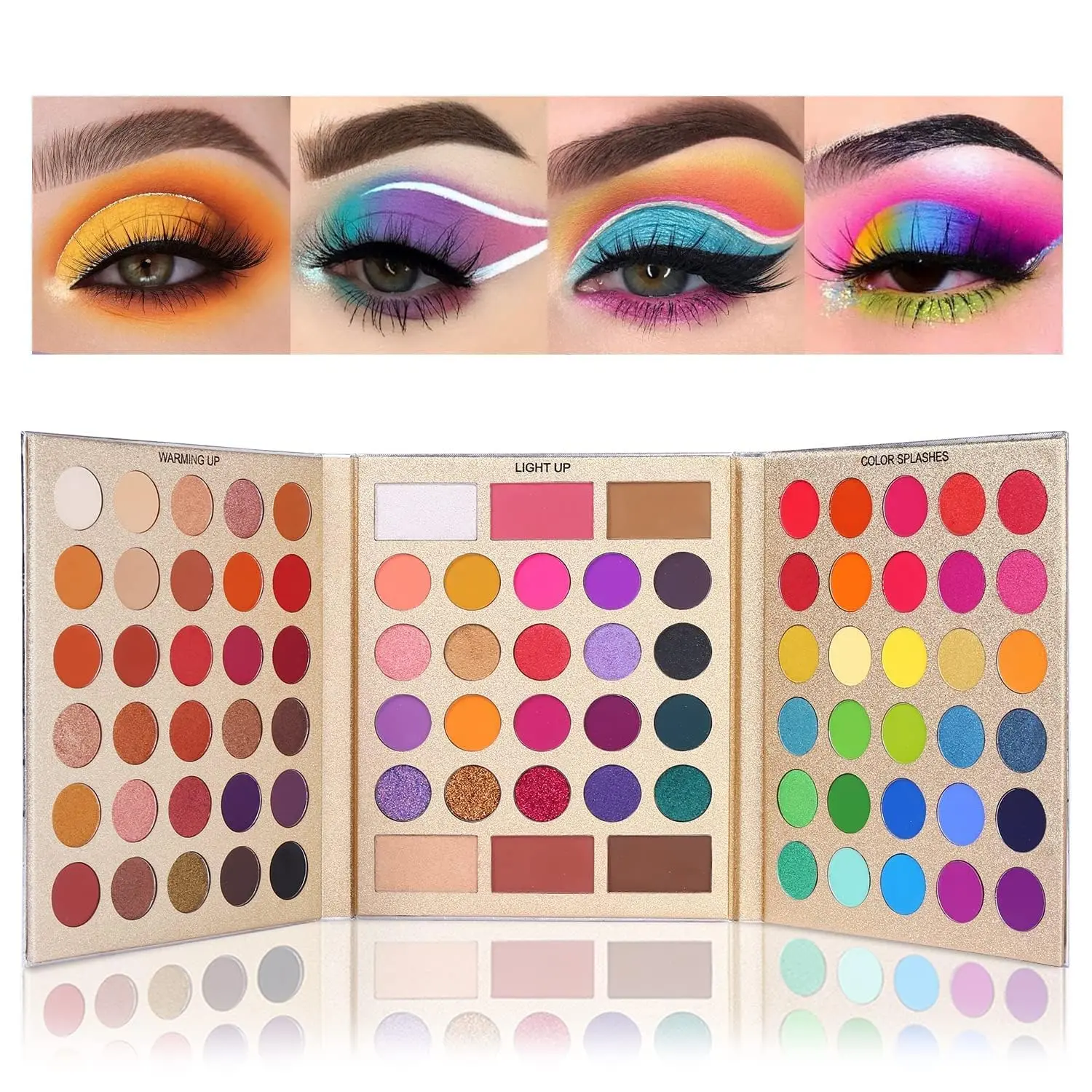Pretty All Set Eyeshadow Palette Holiday Gift set pro Makeup Kit Matte Shimmer Eye Shadow Highlighters Contour Blush Powder All In One Valentine's Day Makeup Pallet