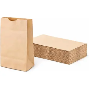 Brown Paper Bags 2lb - 100 Count, 4 5/16" x 7 7/8" - Eco-Friendly, Food Safe, Ideal for To-Go Beverages & Snacks
