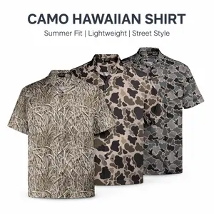 Men’s Duck Hunting Camo Hawaiian Shirt – Lightweight Breathable Button Down Short Sleeve, Realtree Camouflage Outdoor Shirt, Fishing Hunting Summer Shirt, Casual Streetwear Vacation Outfit, Gift for Him, Gift for Dad, Gift for Boyfriend