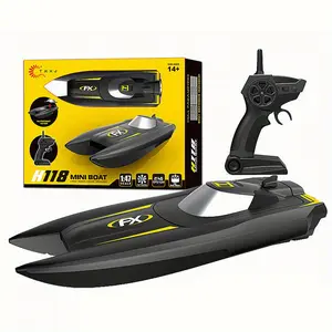 Mini RC Boat, 2.4GHz Dual Electric, 16.21 MPH, Rechargeable Li-ion, Low Power Alert, Durable ABS, Ideal Pool & Lake Gift for Kids