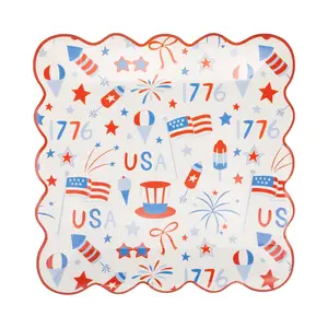 USA Icons Paper Plate