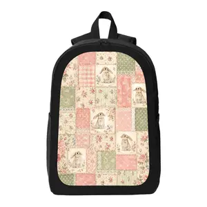 Cute Rabbit Printing Backpack Lightweight Casual Backpack with Zip Closure, Adjustable Straps Print Bags Applicable to for Women and Men
