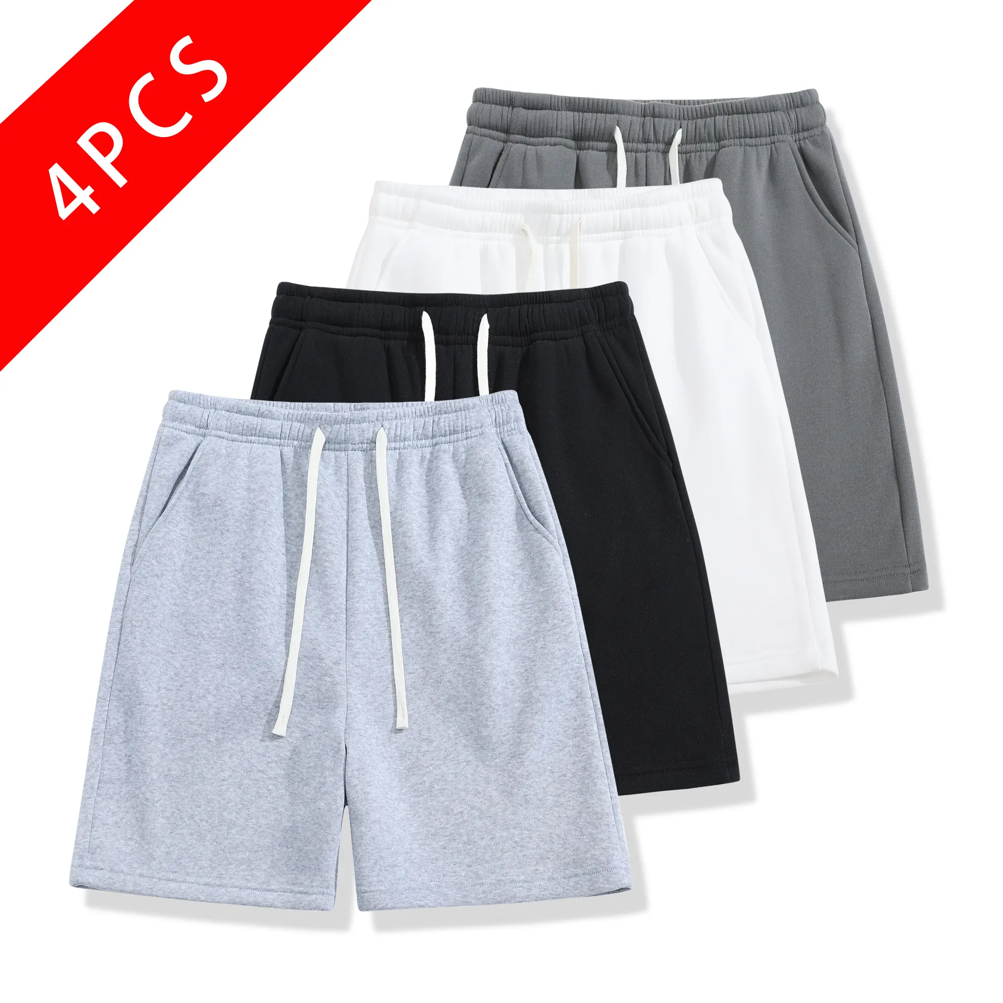 4-pack men’s summer casual athletic shorts, loose straight cut, comfortable and breathable, suitable for running, fitness, training, and other outdoor activities 4-pack men’s summer casual athletic shorts, loose straight cut, comfortable and breathable, suitable for running, fitness, training, and other outdoor activities