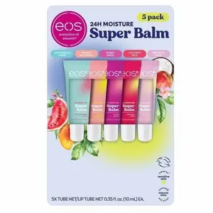 eos Super Balm - 24-Hour Moisturizing Daily Hydrate, Coconut Oil Infused, 5-Tube Pack