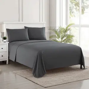 Hotel Luxury Flat Sheet Only, Soft Top Sheet Flat Bed Sheets USA Size Queen
