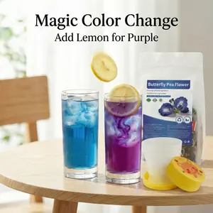 Blue Butterfly Pea Flowers Tea Bags,100% Natural and Pure from Butterfly Pea Flowers, Made With Natural Material Tea Bag, NoSugar, No Caffeine, No Gluten, Vegan, Rich In Antioxidants & Support Eye Health cup body passion