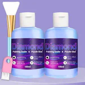 Handmade Diamond Painting Sealer Glue Kit, DIY Art Supplies with Brush, Suitable for Adult Craft Projects, 100ML/200ML/300ML
