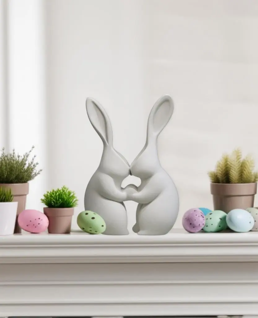 Easter Decor Bunny Vase 3D Printed, Mothers Day Gift Spring Decor, Rabbit Figurine Planter, Nursery Decor, Teacher Gift Cozy Home