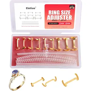 ELETIUO 13 Pack Filled Metal Ring Guard with 4 Sizes Spirals,Invisible Ring Size Adjuster Set for Loose Rings,Ring Guard, Ring Sizer, Fit for Men and Women Rings,2 Styles (Golden Color+Transparent)
