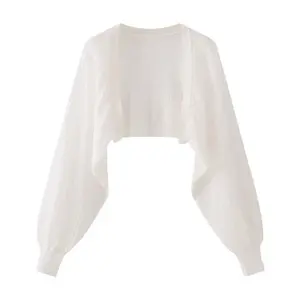 #2/Size XL(120-130 lbs) two-piece set, including a White shawl and a black camisole.