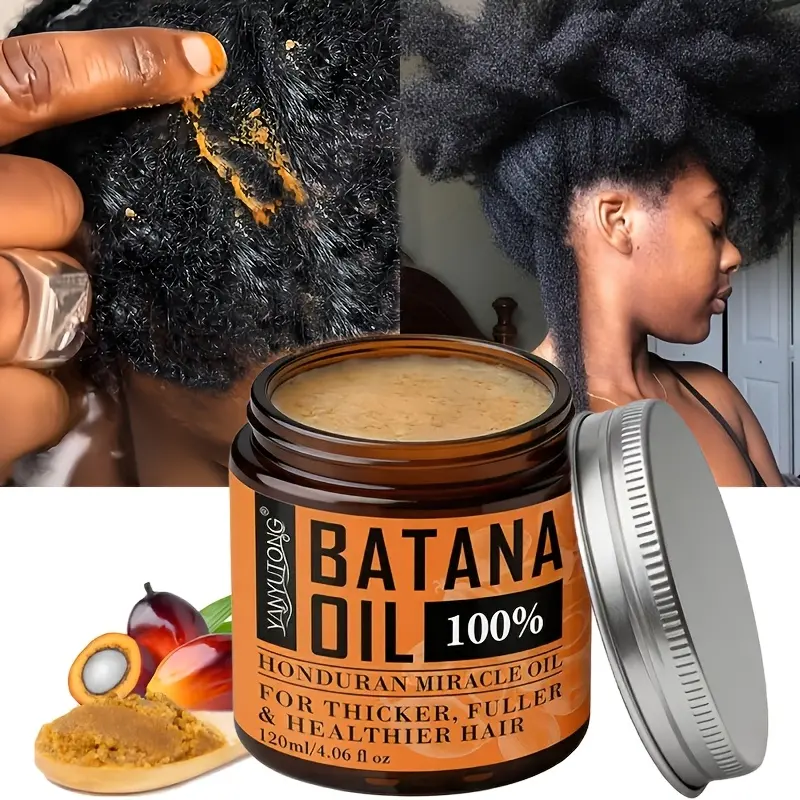 Batana Hair Oil - Made From Natural Batana Ingredients From Honduras, Unrefined Batana Hair Oil Makes Hair Look Thicker, Healthier, And Fuller, 72 Hour Moisturizing, Suitable for All Hair Types- 4.06fl.oz
