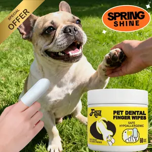 Vet-Approved Pet Dental Wipes Gentle Natural Allergy-Free for Dogs & Cats Fresh Breath Fast Plaque Tartar Gone 60ct Furry Haha for Pets Supplies Grooming Cleaner Cleaning